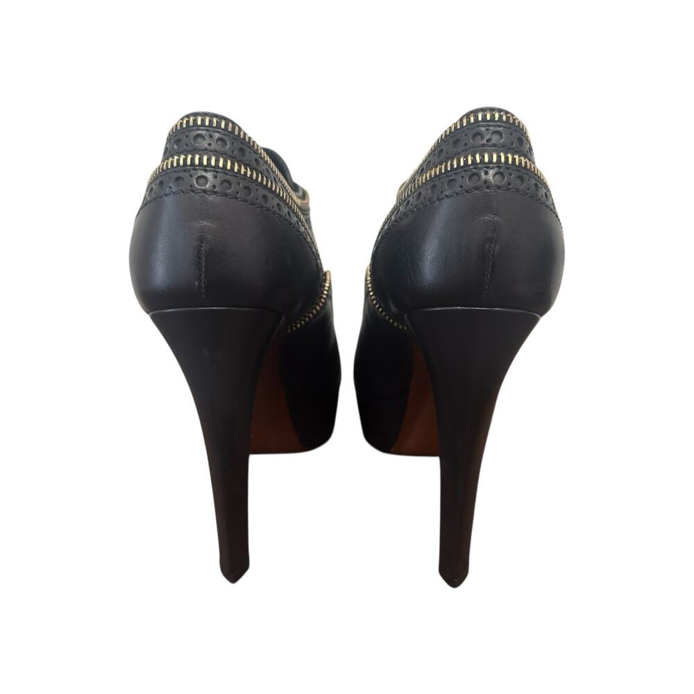 Louis Vuitton Heeled Platform Booties Black Leather Zipper Italy 37.5 EU 7.5 US - Picture 6 of 16